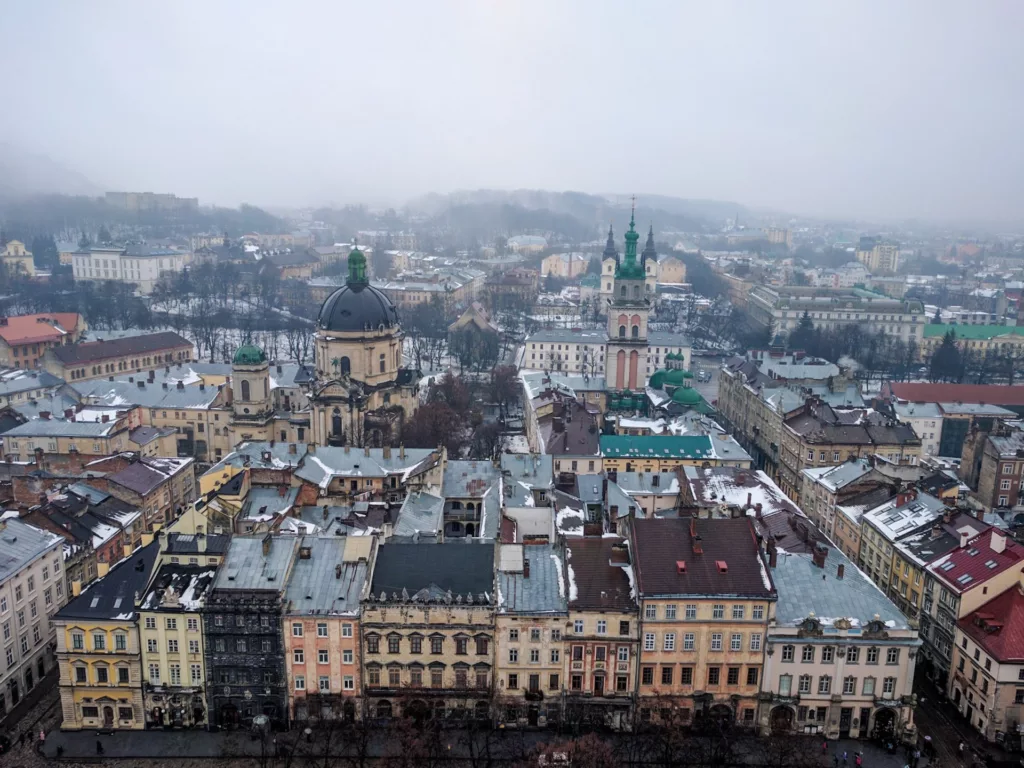 lviv travel city hall view